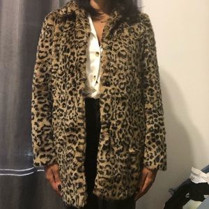 Cute Leopard print faux fur coat.